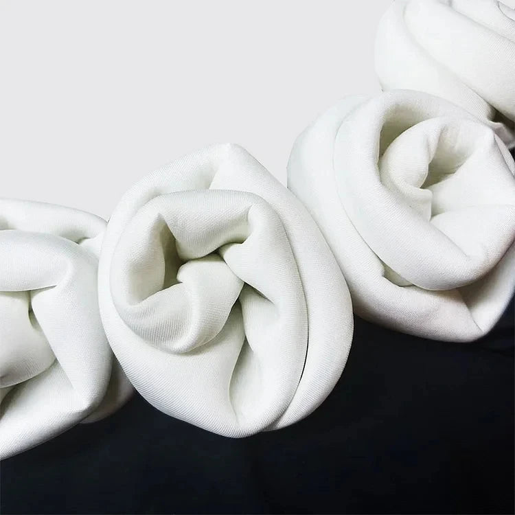 2024 Vintage 3D White Flower Off Shoulder One Piece Swimsuit and Skirt Swimwear