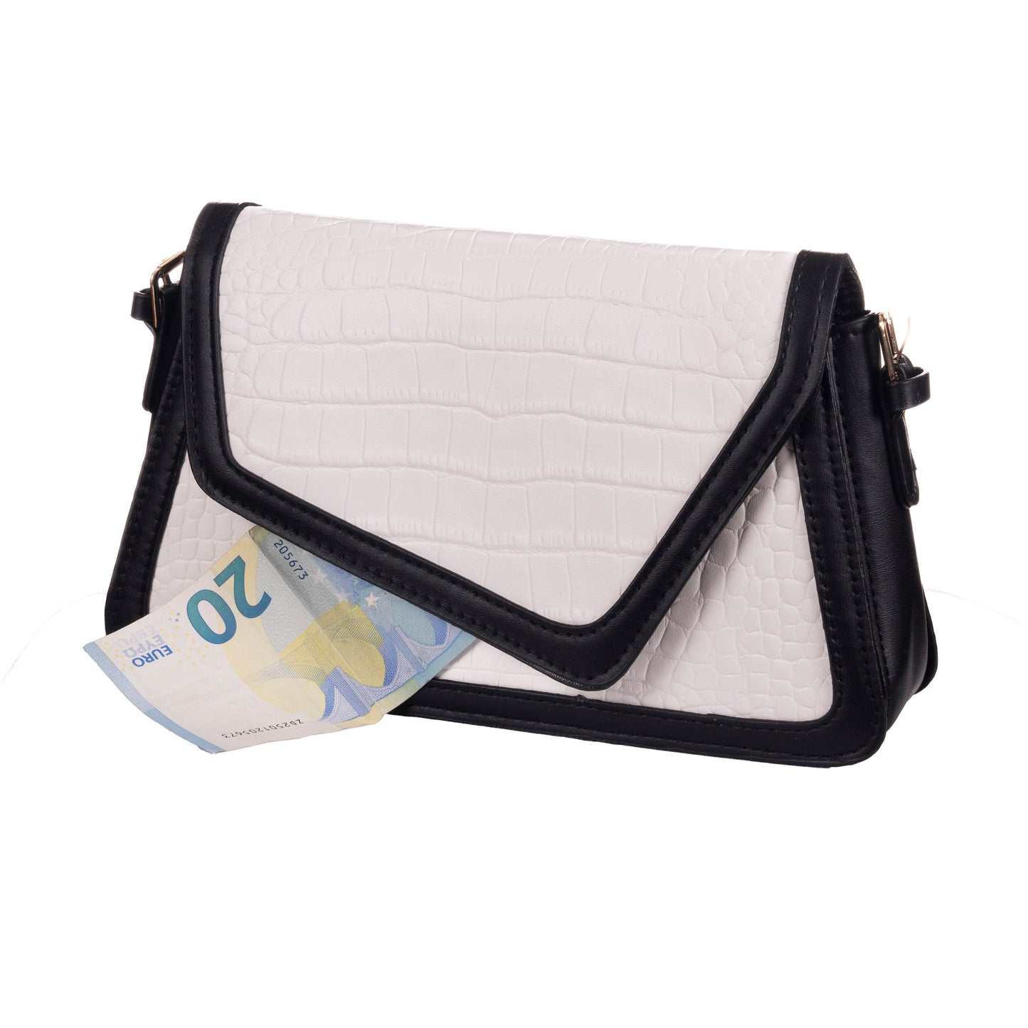 minimalist black and white bag