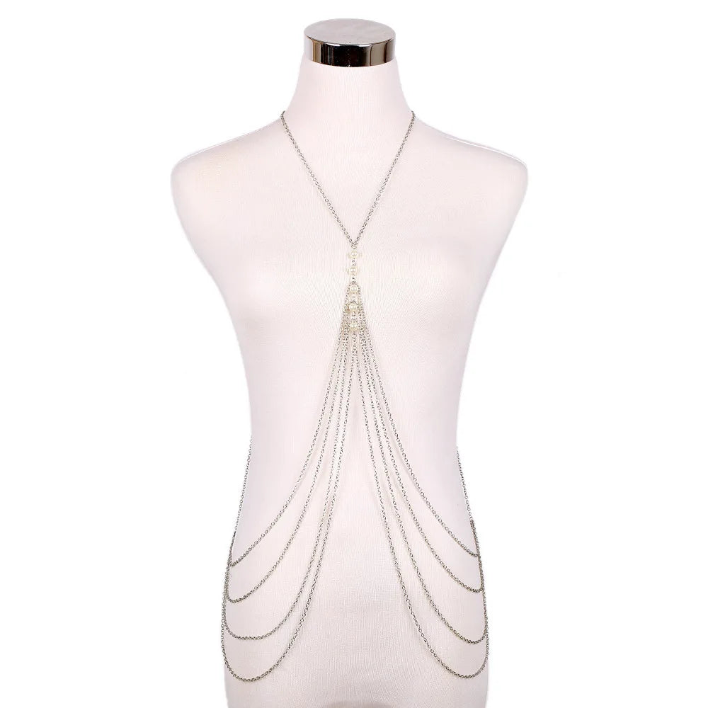 Gold Color Body Chain Women Metal Belly Bikini Waist Accessories