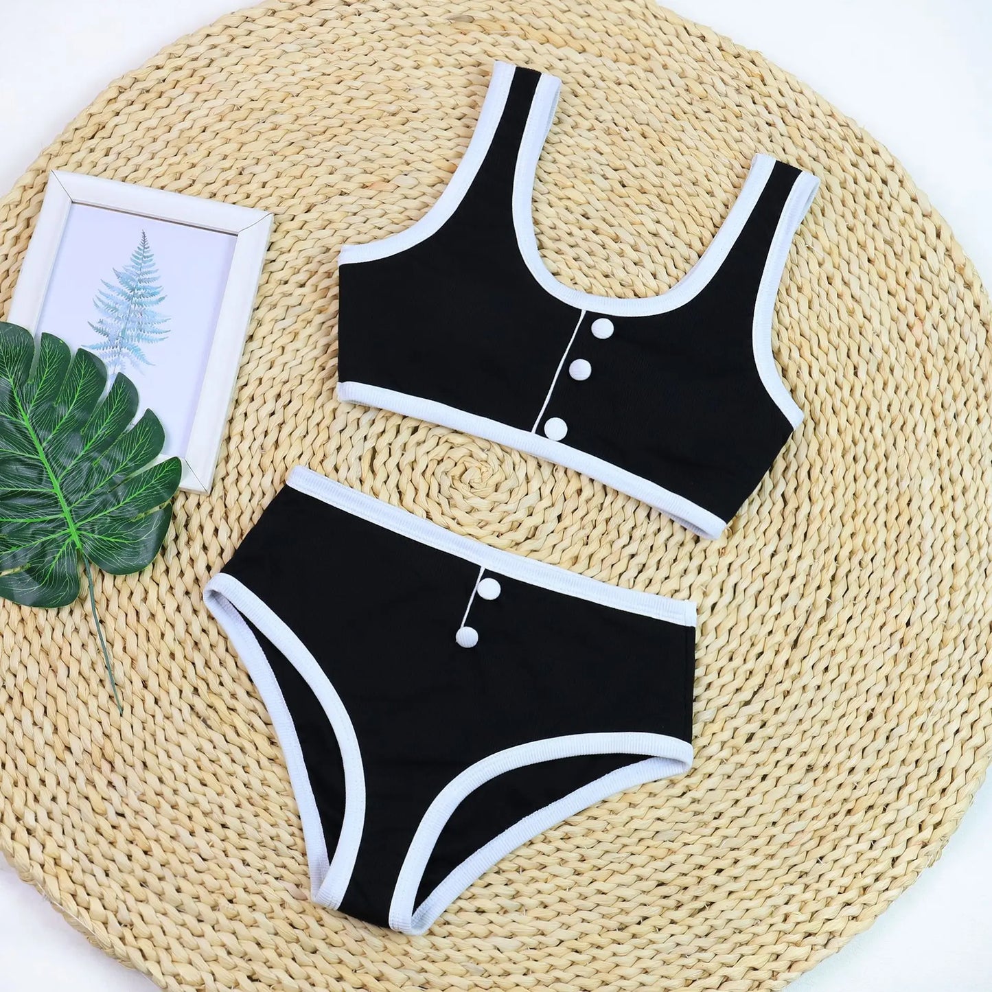 Sexy Black and White Bikinis Set,