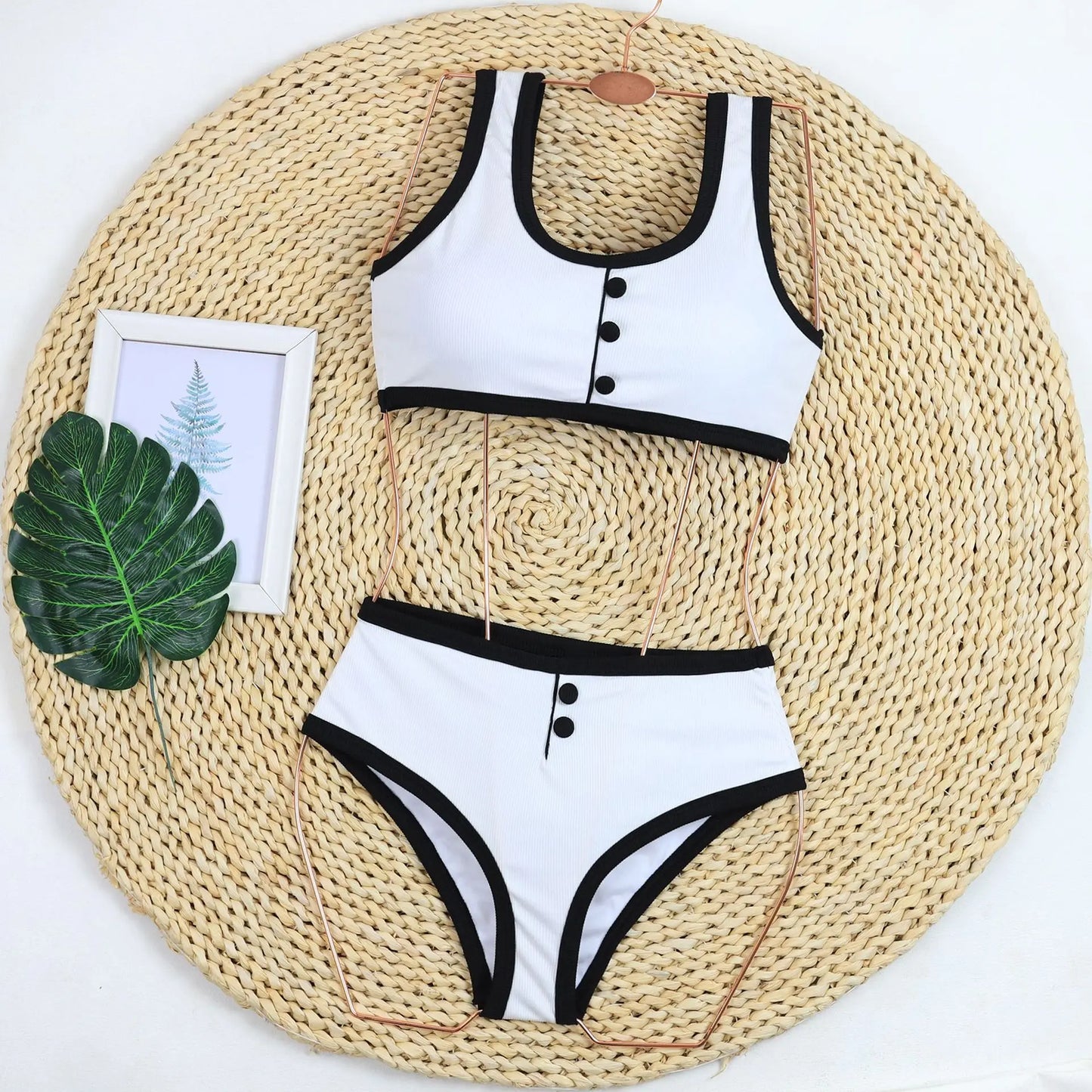 Sexy Black and White Bikinis Set,