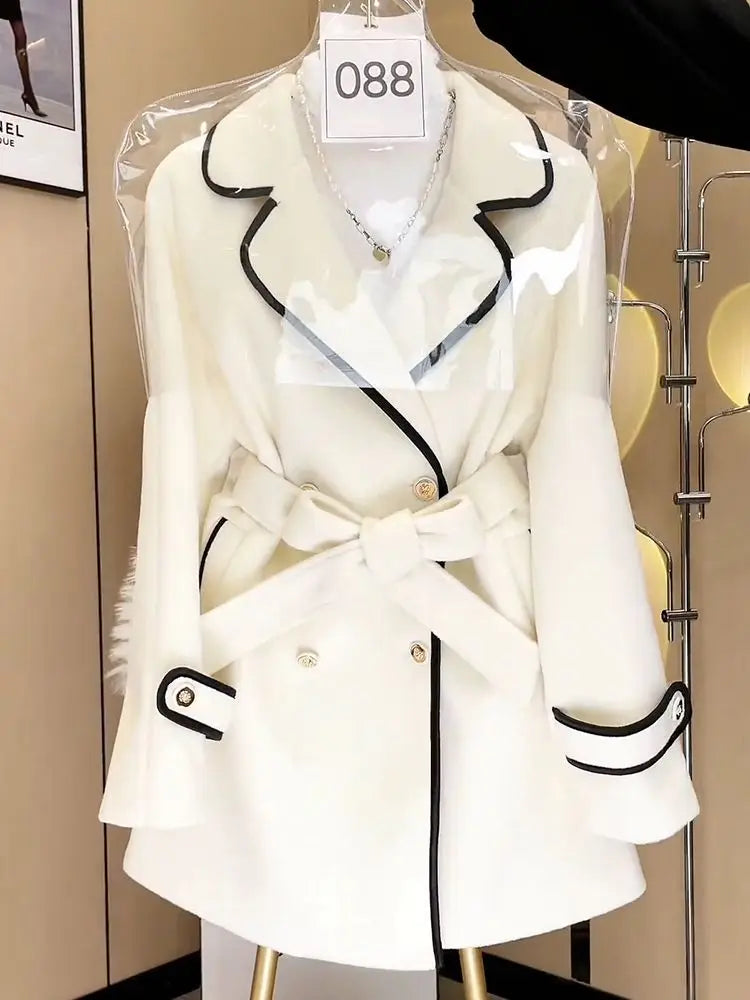 White and Black Blazer Jacket