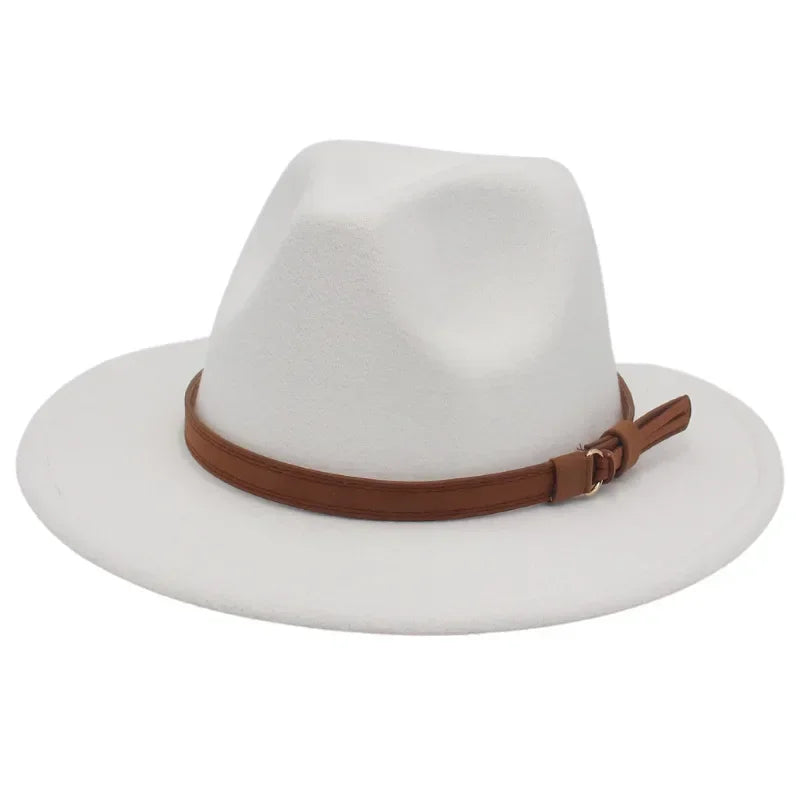 Classic Brown Belt Women Fedora Hats