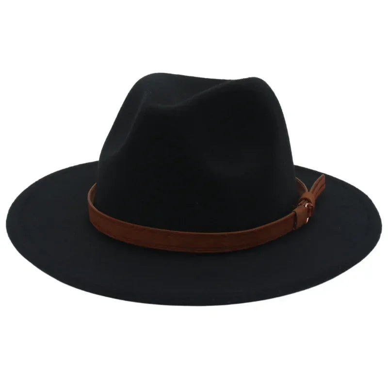 Classic Brown Belt Women Fedora Hats