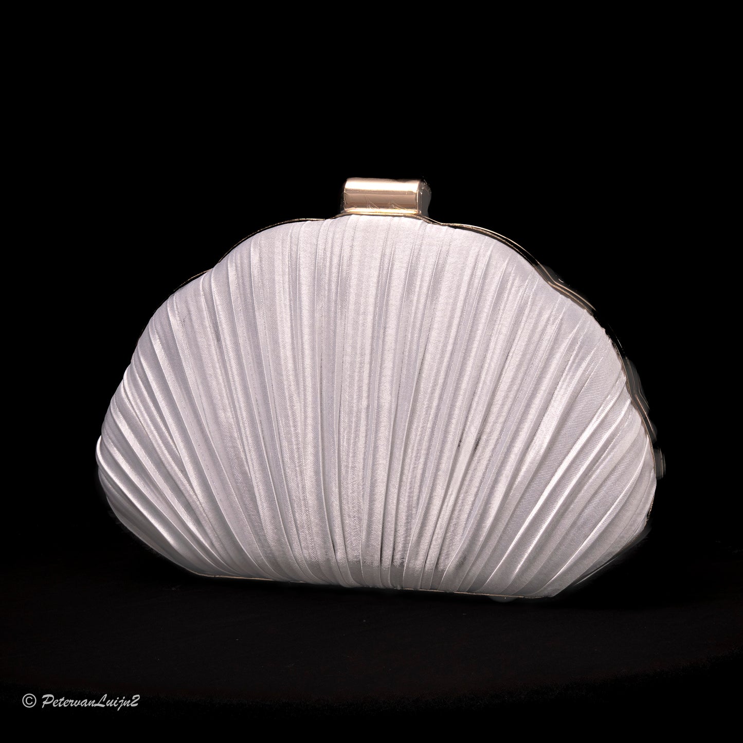 Satin pleated evening clutch