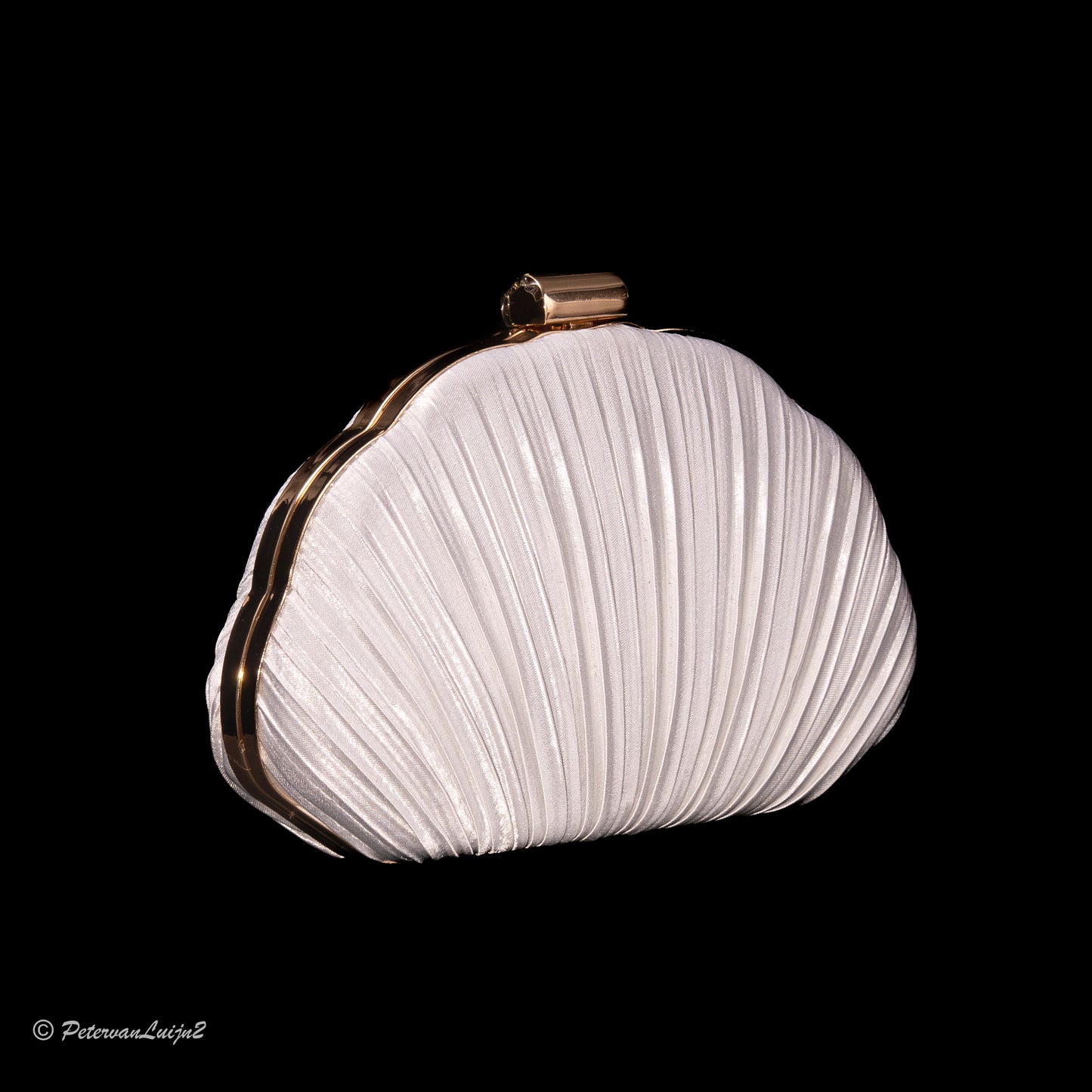 Satin pleated evening clutch