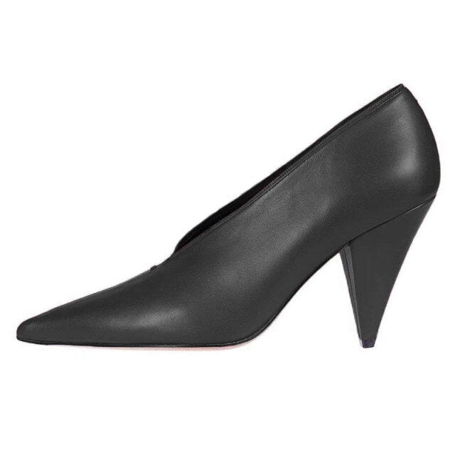 Women's V-mouth Pumps Pointed Toe