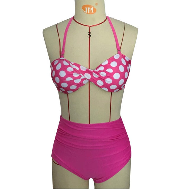 Vintage Pin Up High Waist Bikini Set
