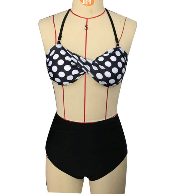 Vintage Pin Up High Waist Bikini Set