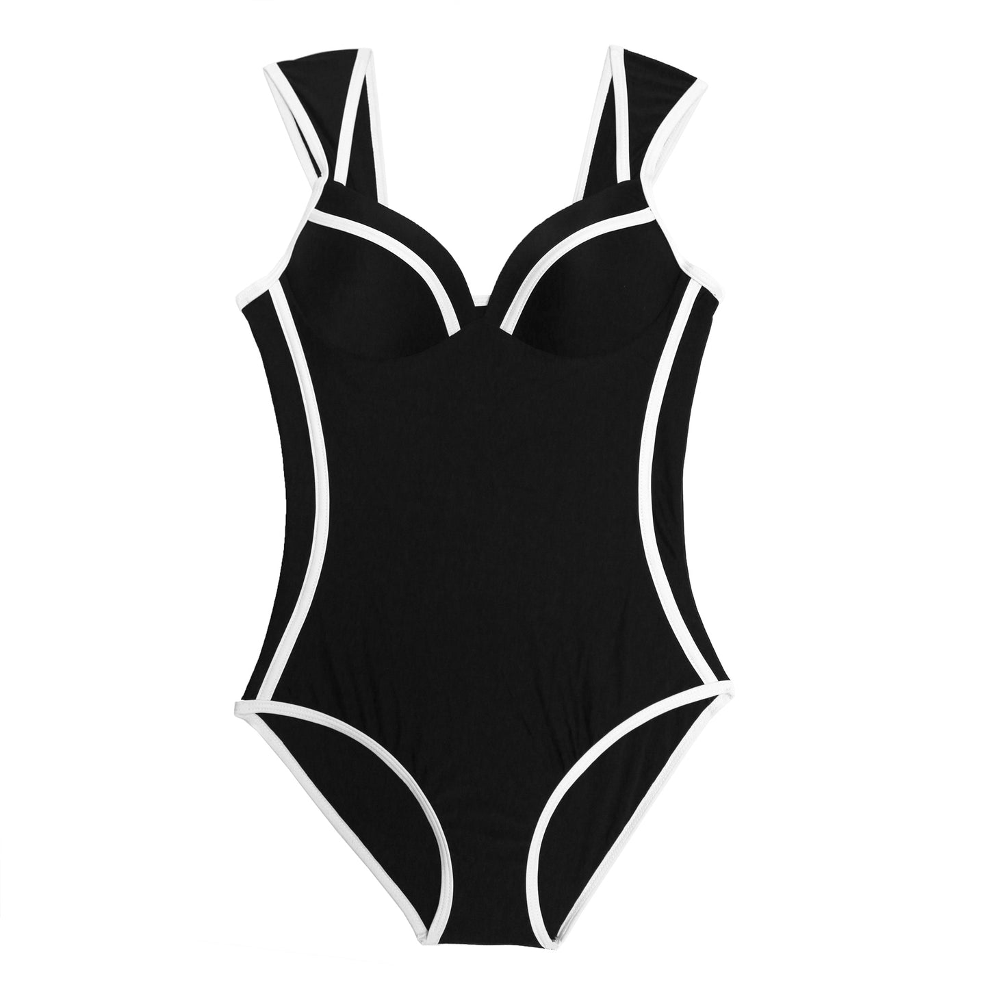 Sexy Retro Black White Striped Push Up Swimwear