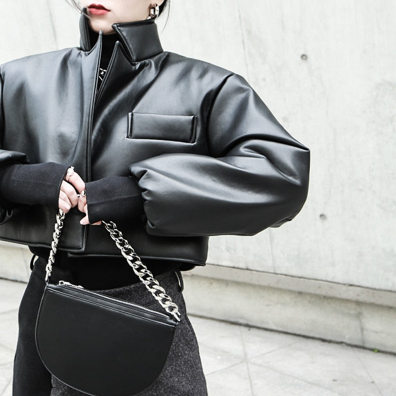 Leather Short Thick Jacket