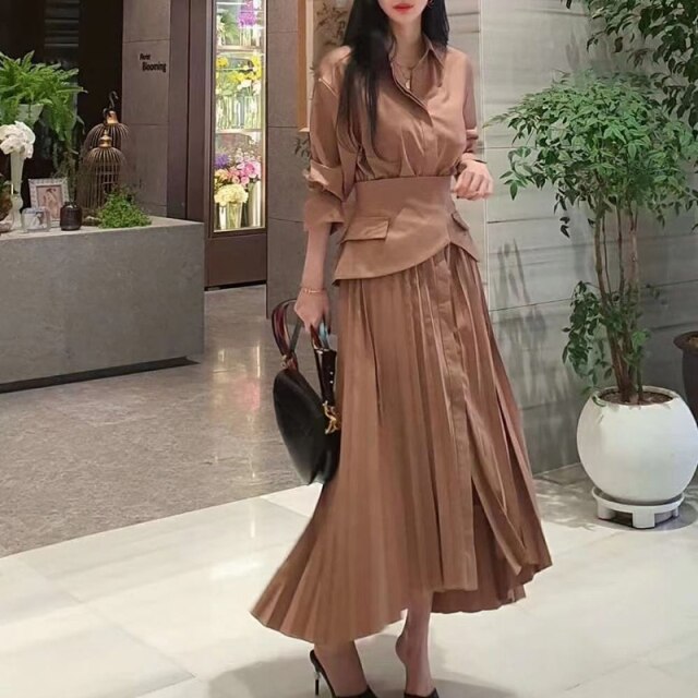 Elegant Pleated Dress For Women