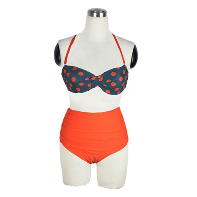 Vintage Pin Up High Waist Bikini Set