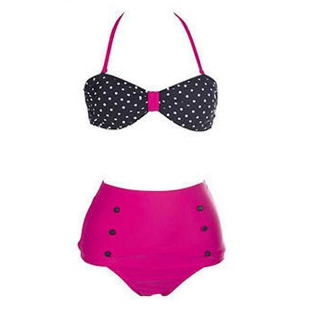 Vintage Pin Up High Waist Bikini Set