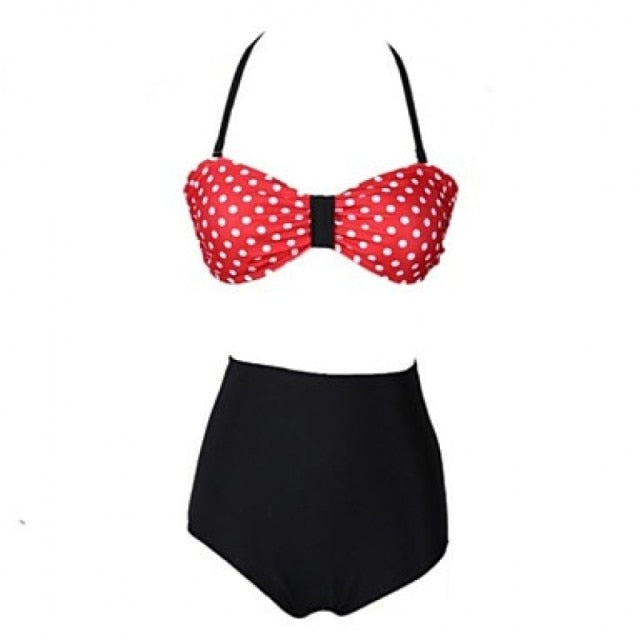 Vintage Pin Up High Waist Bikini Set