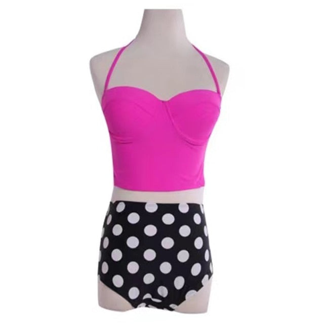 Vintage Pin Up High Waist Bikini Set