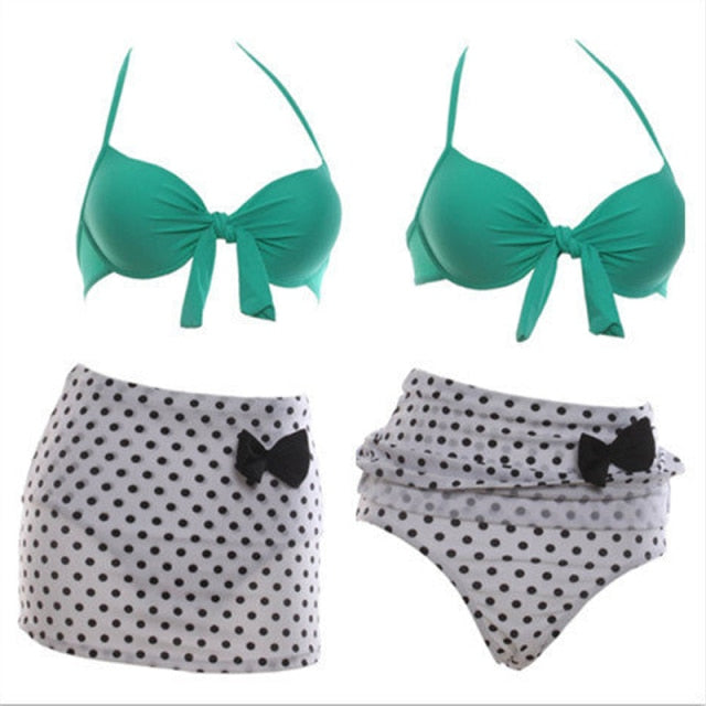 Vintage Pin Up High Waist Bikini Set