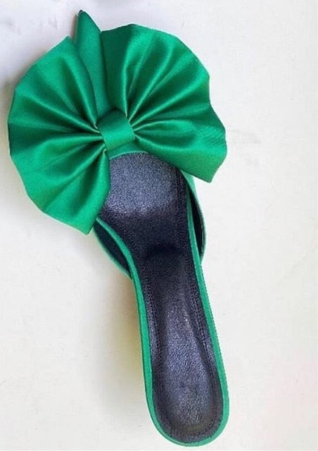 Women's Slippers Bowknot Cat Heel