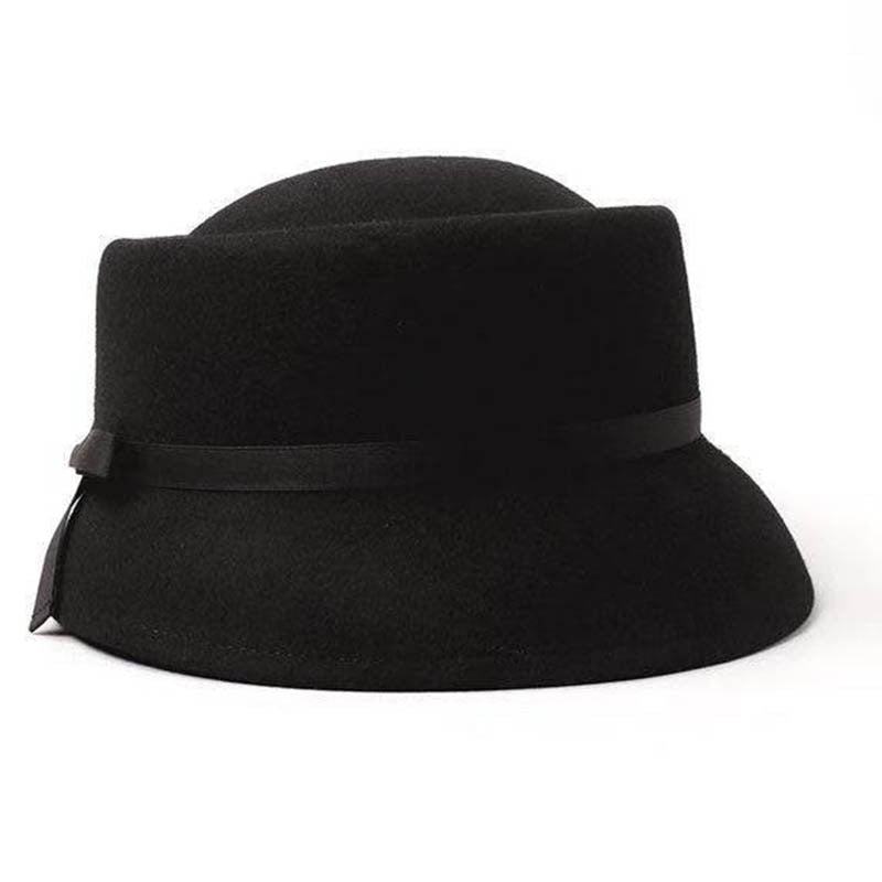 Women's Asymmetric Brim Ribbon Fedora Hat
