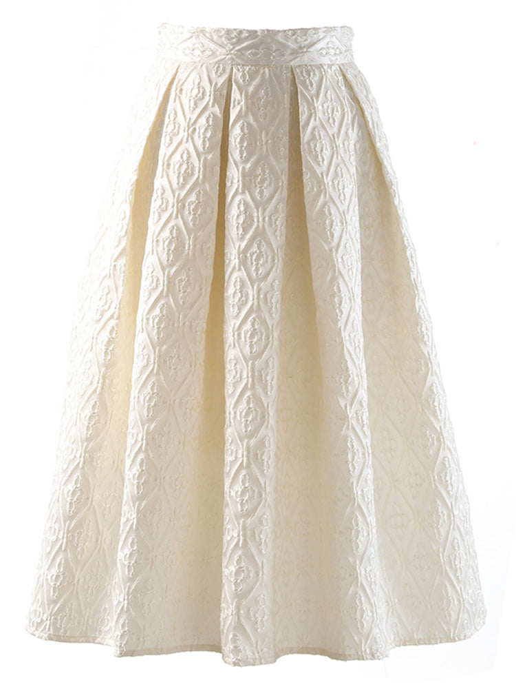Vintage Jacquard Solid Skirt