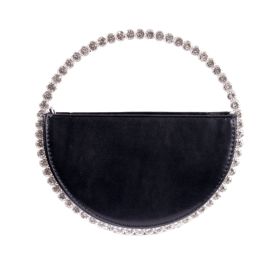 Round Crystal  Black bag