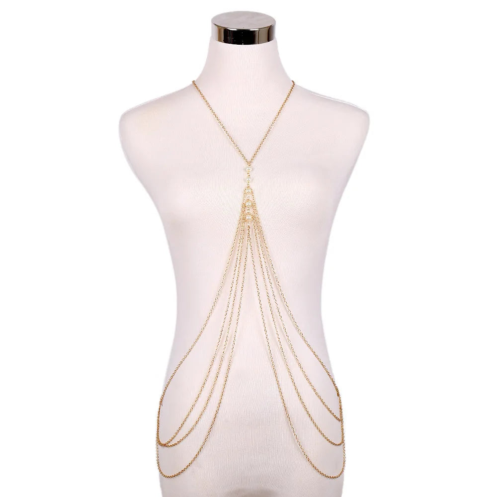Gold Color Body Chain Women Metal Belly Bikini Waist Accessories