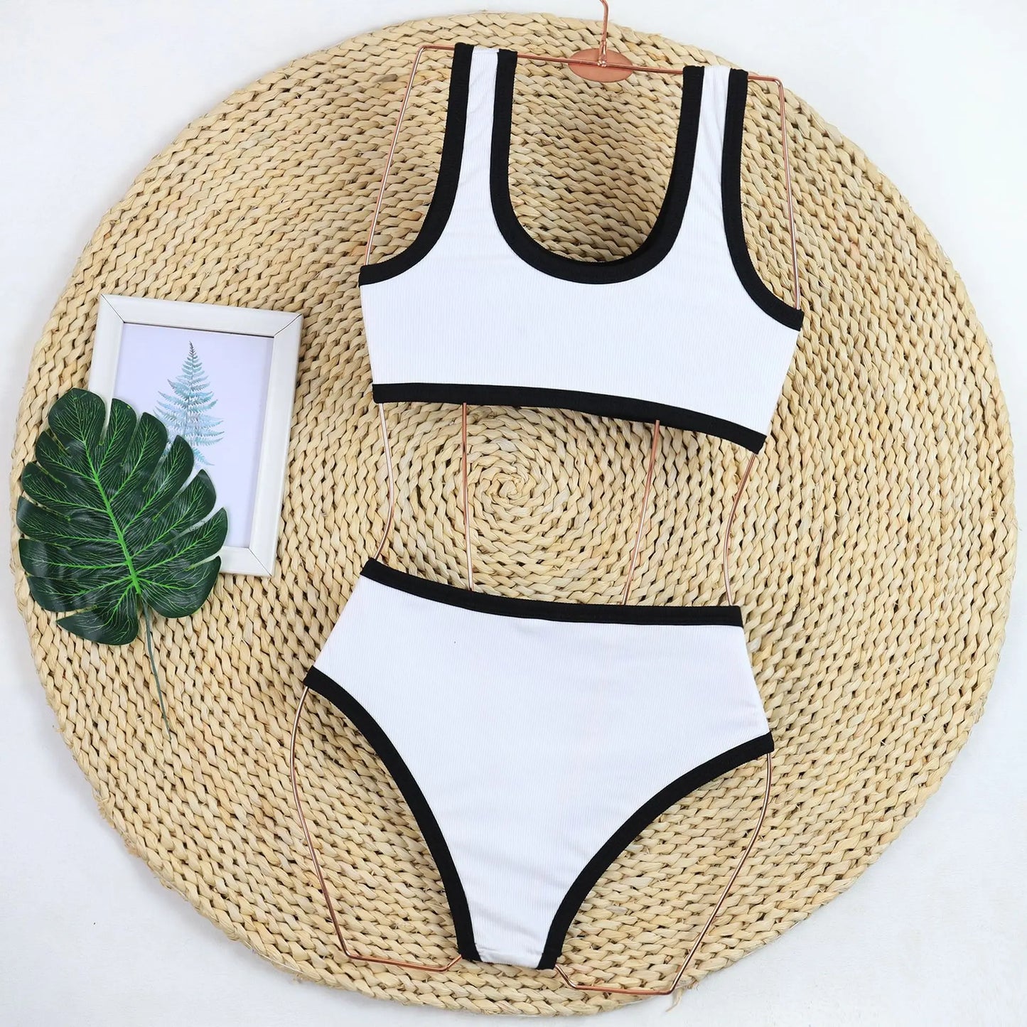 Sexy Black and White Bikinis Set,