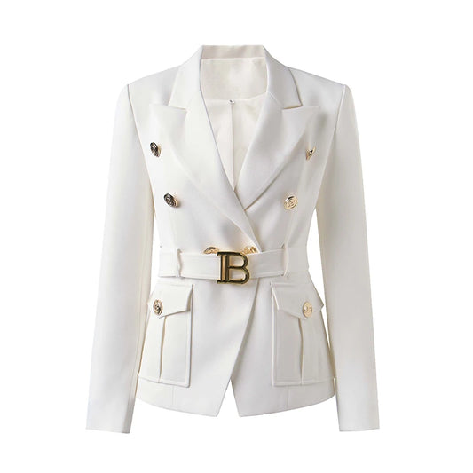 Classic Style  Pocket Blazer with belt