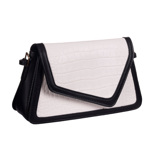 minimalist black and white bag