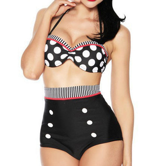 Vintage Pin Up High Waist Bikini Set