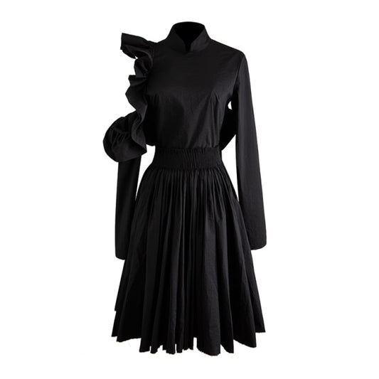 Patchwork Ruffle Backless Sexy Dress