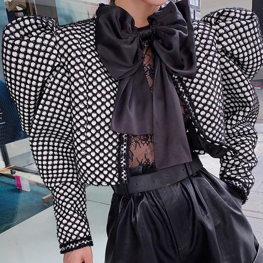 Puff Sleeve Short Fashion Female Coat