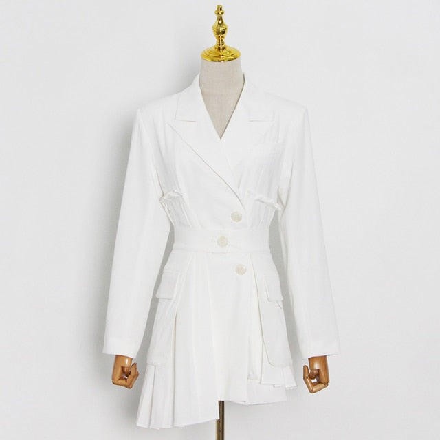 White Pleated Dress