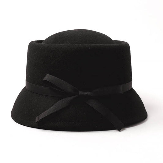Women's Asymmetric Brim Ribbon Fedora Hat
