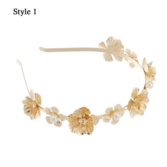 Gold Leaves Butterfly Vintage hair ornament