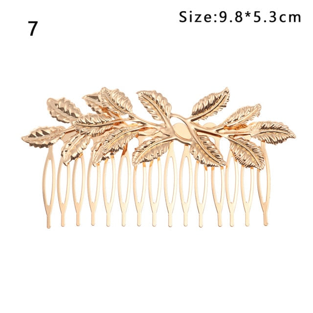 Gold Leaves Butterfly Vintage hair ornament