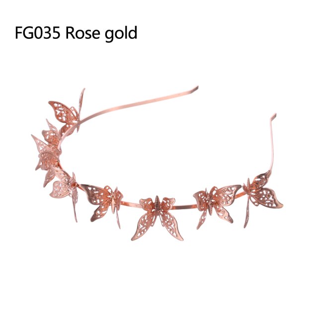 Gold Leaves Butterfly Vintage hair ornament