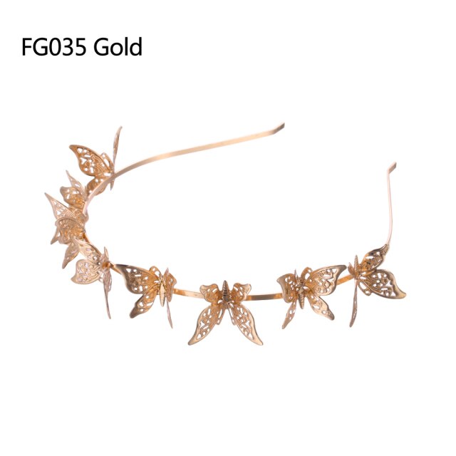 Gold Leaves Butterfly Vintage hair ornament